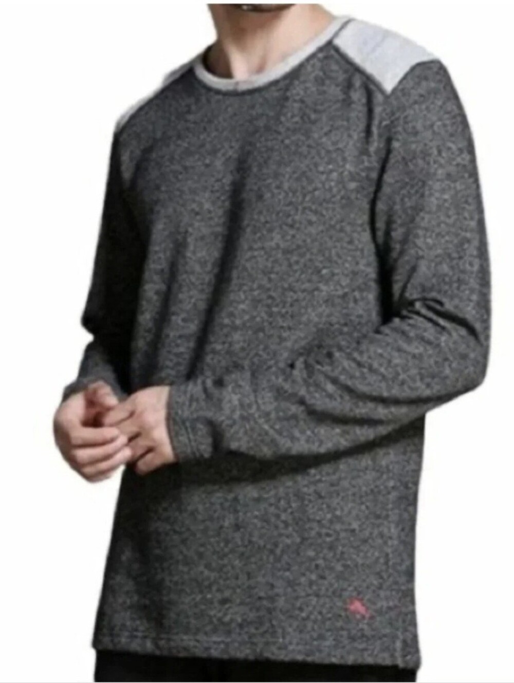 Tommy Bahama Men's Two-Tone Lounge Crewneck Sweatshirt, featuring charcoal Sz L